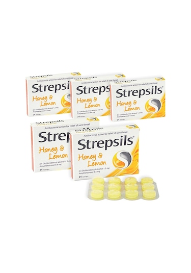 Strepsils Bal-Limon Aromalı 24 Pastil 5 Adet