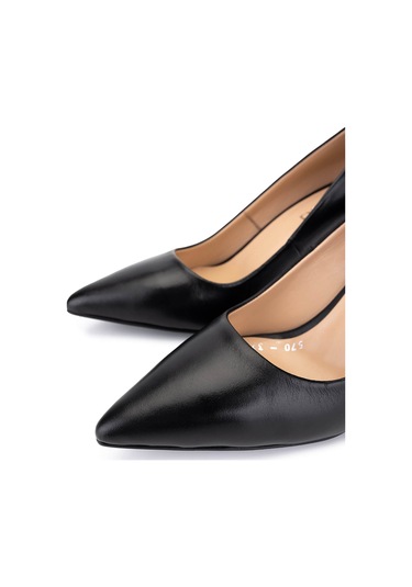 Tamer Tanca Kadın Hakiki Deri Siyah Topuklu Ayakkabı 1132 570 Bn Ayk Sk25-26 Sıyah Derı Siyah