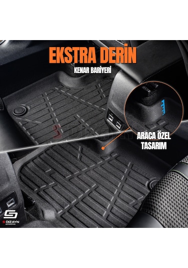 S-dizayn Vw Caddy 3d Pro Havuzlu Paspas 2004-2010 A+ Kalite