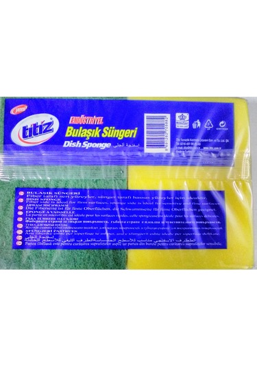Titiz Endüstriyel Bulaşık Süngeri 4 Adet