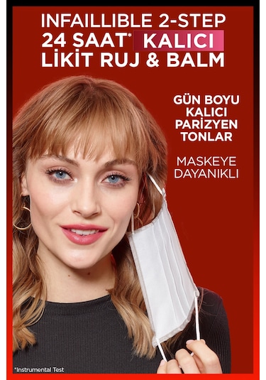L'Oreal Paris Infaillible 2 Step 24 Saat Kalıcı Likit Ruj & Balm 804 Metro Proof Rose