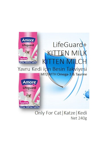 LifeGuard Yavru Kedi Süt Tozu 480gr + Maxisol 200gr + Biberon