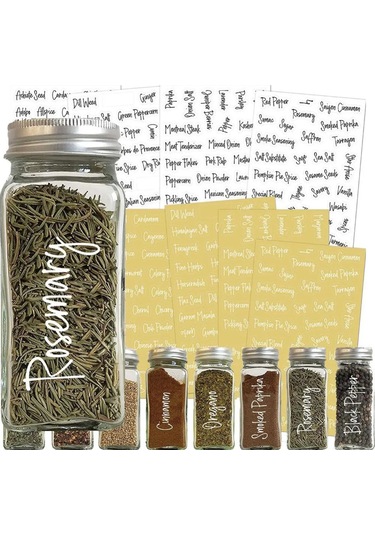 Lemestar 276 Parça Baharat Saklama Kavanozu Etiketi Seti, Mutfak Düzenleme Ve Organizasyon İçin Siyah Ve Beyaz Etiketler Diğer