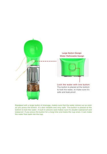 Pazly Yürüyüş Köpek Su Şişesi, Taşınabilir Evcil Hayvan Seyahat Seti, 300ml, Multifonksiyonel Su Bardağı, Yiyecek Kutusu, Kaka Küreği