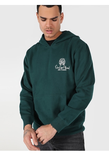 Colin's Regular Fit Baskılı Kapüşonlu Yeşil Erkek Sweatshirt CL1061754_Q1.V2_GRE