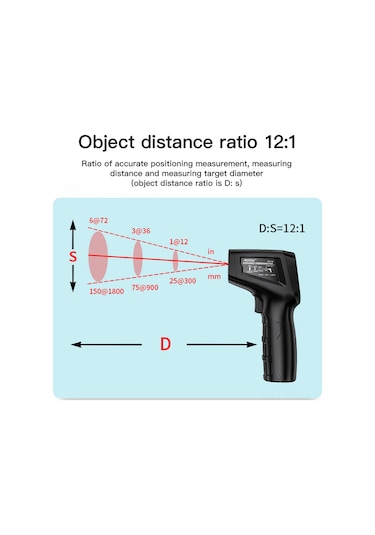 Suofeng Mestek El Tipi Kızılötesi Termometre: -50 C'den 600 C'ye Hassas Sıcaklık Ölçümü, Ayarlanabilir Emisivite