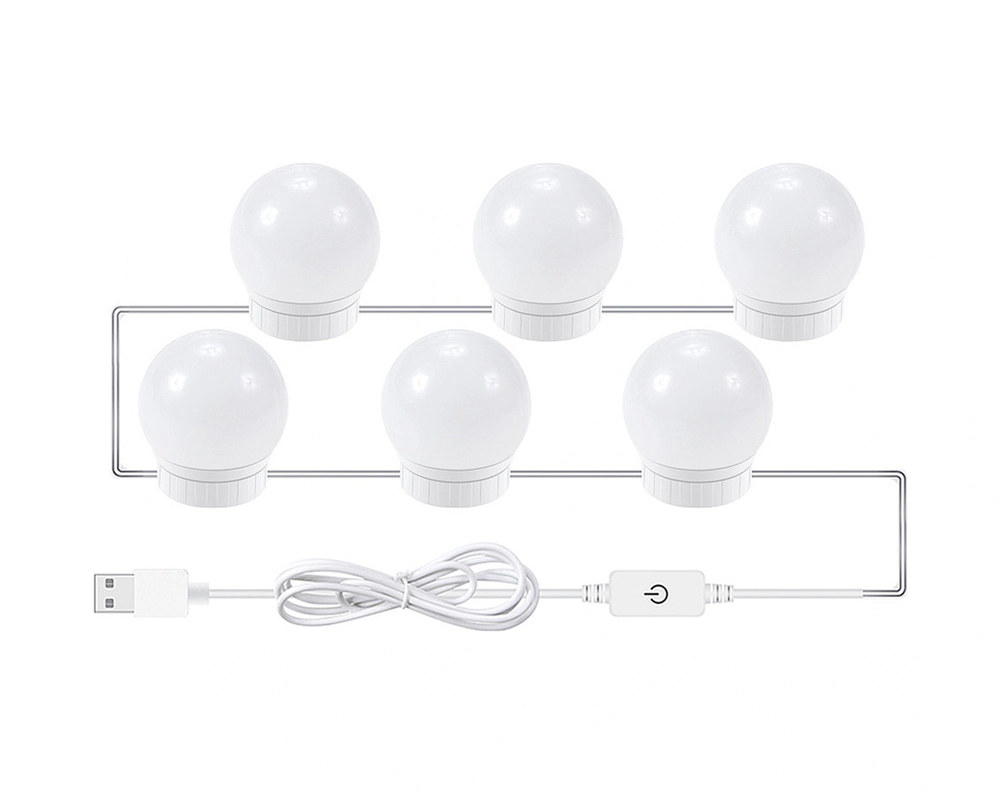 Youmex 6 Adet Dokunmatik Ayna Işığı - 3 Renk Ayarı Doğal, Saf, Sıcak Beyaz - Usb Göz Koruyucu Makyaj Işığı - Makyaj Masası Ve Banyo Uyumlu