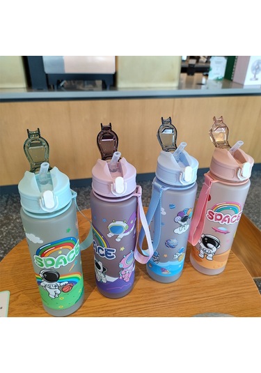 Yifomall Yeşil Uzaylı Desenli Yazlık Matara - Kayganlık Önleyici Sünger Kapaklı, Taşınabilir Kordonlu, Dayanıklı Pc Plastik İçecek Kopsu Diğer