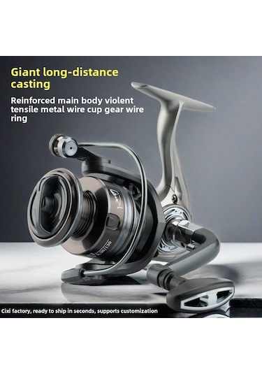 Mufunye Hj Marka Metal Gümüş Balık Makinesi, Uzun Atışlı Spinning Reel, Deniz/nehir Balıkçılığı İçin Dayanıklı Tuzak Aleti Hj6000