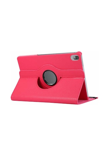 Kilifone - Lenovo Uyumlu Lenovo Tab P11 Pro 11.2" 2.nesil - Kılıf 360 Dönebilen Stand Olabilen Koruyucu Tablet Kılıfı - Pembe Koyu
