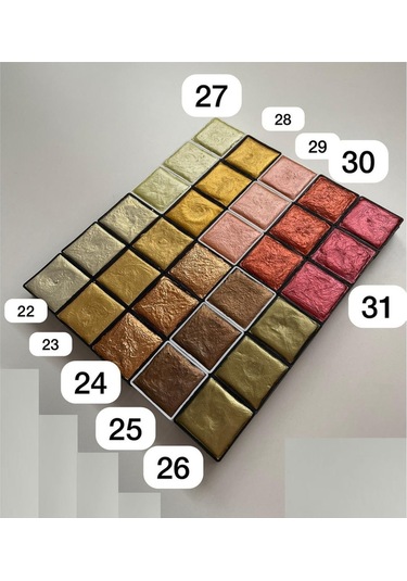 Metalik Yaldız Sulu Boya Seti, Mega Boy, El Yapımı, Profesyonel Sanatçı Boyası, 6 Renk-set:02 Çok Renkli