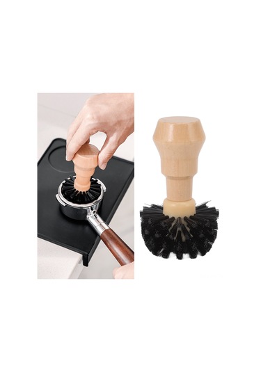 Kangvka Kahve Portafilter Temizleme Fırçası - Ağaç Kolu Nilon Fırça - 58mm - Bar Aleti - Kaliteli Ve Dayanıklı Diğer