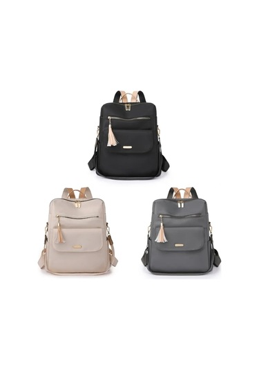 Ranyeek Kadınlar İçin Su Geçirmez Çanta - Oxford Kumaş, Çok Bölmeli, Seyahat-iş-okul Kullanıma Uygun Gri Renk Sırt Çantası Çok Renkli