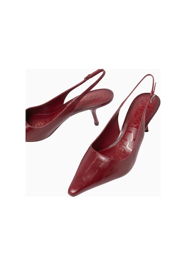 Sam Edelman Bianka 60 Bordo Nappa Deri, Alçak Topuklu Kadın Slingback Pump