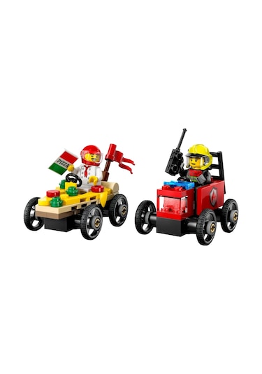 LEGO® City Pizza Arabası İtfaiye Kamyonuna Karşı Yarış Arabası Paketi 60458 -5 Yaş ve Üzeri Çocuklar için Yaratıcı Oyuncak Yapım Seti(70P)