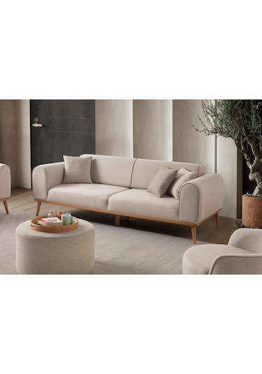 Rebull 3+3+1+1 Koltuk Takımı Sütlü Kahve