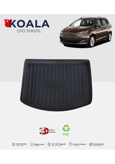 Ford Grand C-max 7 Koltuk 2011 Ve Sonrası 3d Bagaj Havuzu
