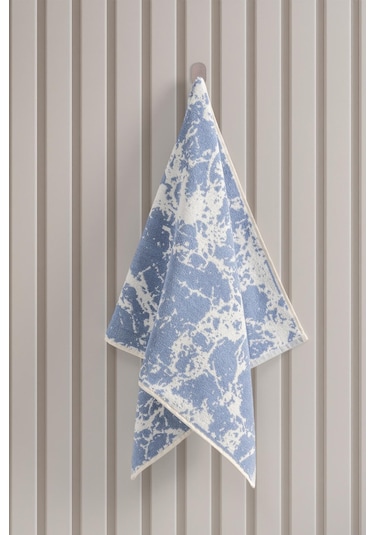 50x135 Spor Havlu İp Boya Jakarlı Pamuklu Fitness Gym Tenis Havlu Mavi