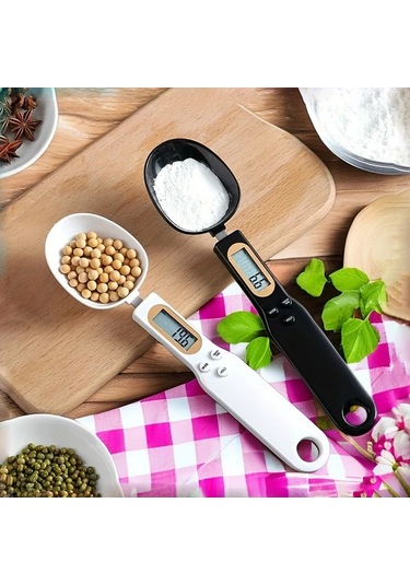 Oldfriend Accumeasure Digital Mutfak Terazisi Kaşık Beyaz Lcd Ekran 0 1g 500g Hassas Pil Beyaz