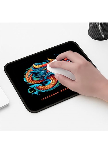 Legendary Dragon Tasarımlı 33x28 Cm Mousepad Kaymaz Taban Rahat Konforlu Mouse Pad