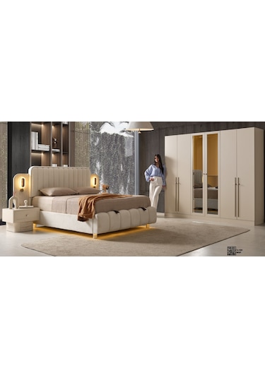 Floransa Mdf Yatak Odası Takımı Modüler Dolaplı