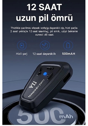 Y11 Bluetooth Kulaklık Mikrofonlu Motosiklet Kulaklığı İntercom Bt 5.3