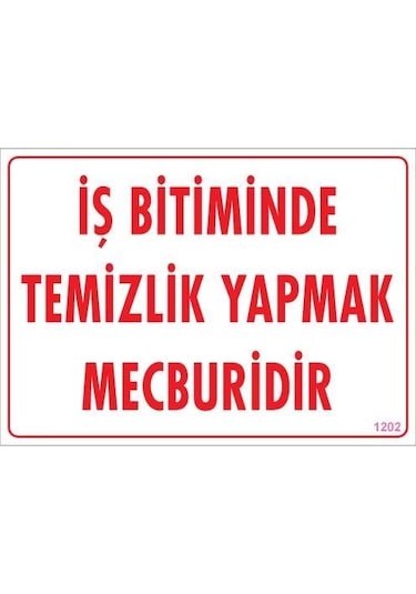 Mey İthalat Temizlik Düzen Uyarı Levhası 25x35 Kod:1202