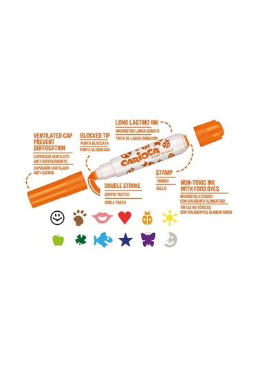 Carioca Stamferello Damgalı Yıkanabilir Keçeli Boya Kalemi 6'lı