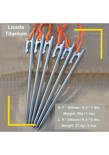Springsun Titanyum Çadır Kazığı - 4 Adet S Ve L Boyutları Çok Renkli