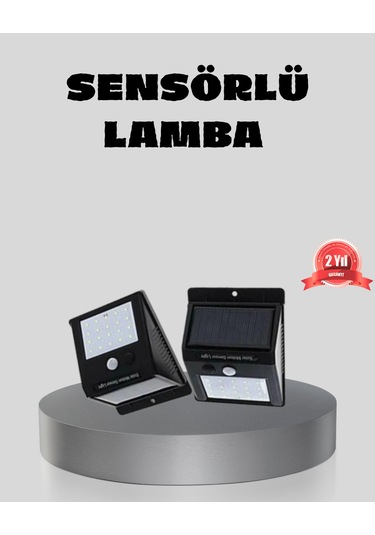 Güneş Enerjili Sensörlü Dış Mekan Duvar Lambası 3 Modlu, 2200ma