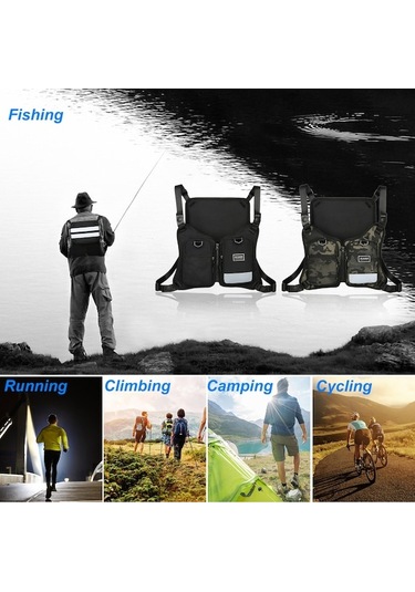 Artfulabode Yeleği: Ve Su Reflektif Kamuflaj Geeroyoo Geçirmez Çok Cepeli Balıkçı Ayarlanabilir, Bq Kamuflaj