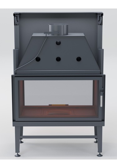 Schömne Asansörlü Tünel Çelik Şömine Haznesi  70 cm