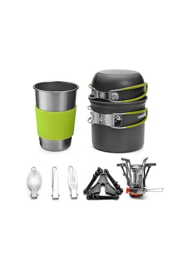 Kamp Tencere Portatif Dağınıklık Kiti Kamp Tencere Y27900gr-1 Yeşil