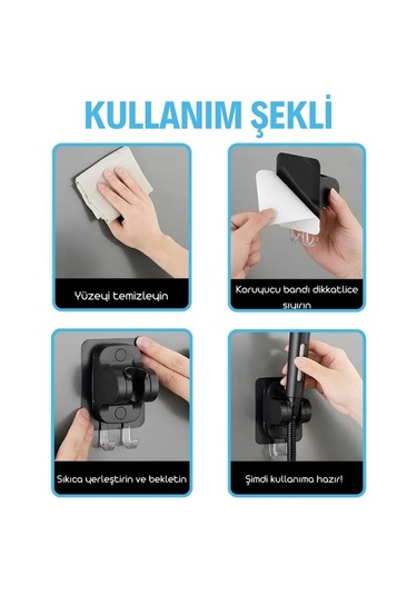 Buffer Pratik Güçlü Yapışkanlı Askılı Duş Başlık Tutucu