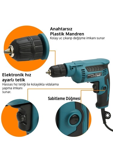 Prohummer PH002 580 W Darbesiz Vidalama Matkap Mavi
