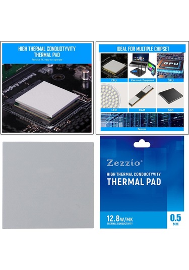 Suntek Gpu Cpu 0.5 Mm Için Silikon Termal Ped 120x120mm Isı