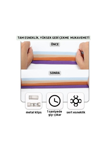 Mawrond Metal Mıknatıslı Akıllı Elastik Bağcık, Kilitle, Beyaz