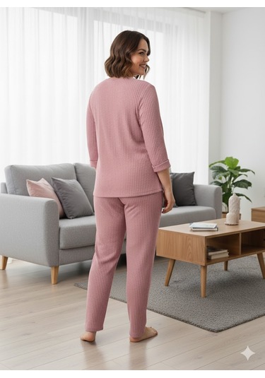 Kadın Pembe Pumpkin Pijama Takımı Pembe