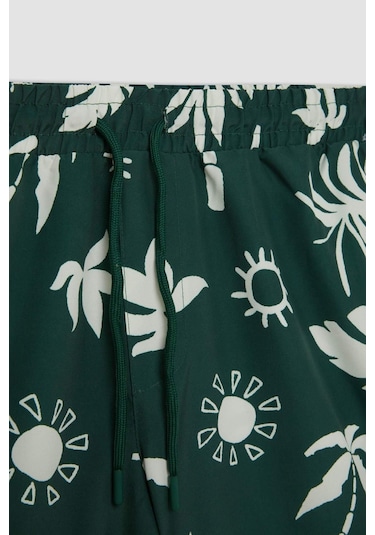 DeFacto Regular Fit Desenli File Astarlı Kısa Boy Deniz Şortu D4517AX24HSGN245