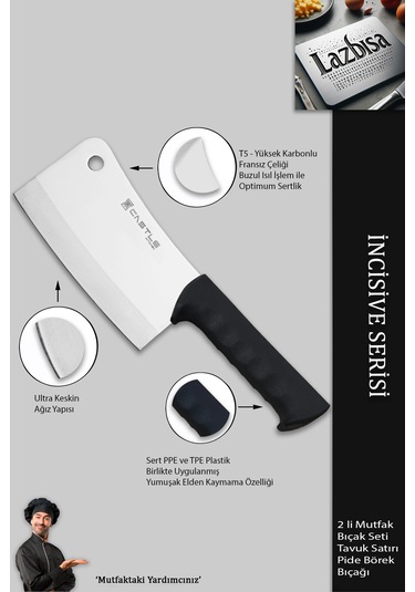 İncisive Serisi Mutfak Bıçak Seti Pizza Börek Kıyma Bıçağı Mft452
