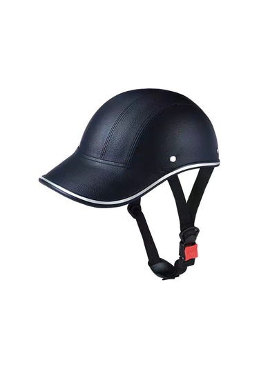 Beyzbol Kask Retro Binicilik Kask Ördek Kapak Elektrikli Araba Kask-saf Siyah Siyah