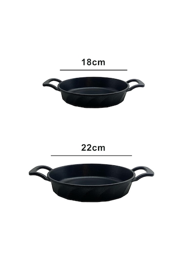 4 Parça Süper İkili Döküm Tava Sahan Seti Siyah