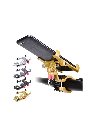 Gajeena Bisiklet Ve Motosiklet İçin 360 Dönebilen Alüminyum Telefon Tutucu - 25-31.8mm Gövdeye Uyumlu Diğer