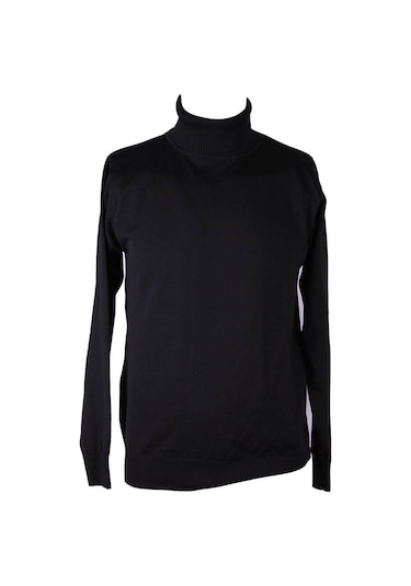 Trender Tam Balıkçı Siyah Erkek Kazak Ysn03 Siyah