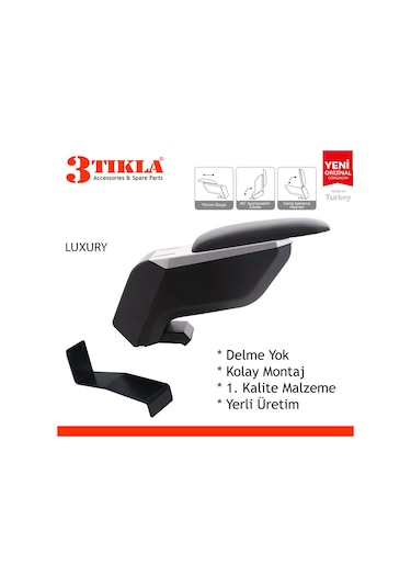 Dacia Sandero Stepway 2013 Delmesiz Çelik Ayaklı Siyah Kolçak Kol Dayama