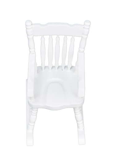 Vkemall 1:12 Ölçekli Bebek Evleri İçin Ahşap Beyaz Kayar Sandalye - Mini Masaüstü Dekoratif Simülasyon Mobilya Diğer