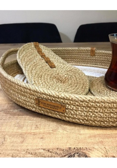 Çok Amaçlı Hasır Jüt Ipten Kapaklı Sepet 001