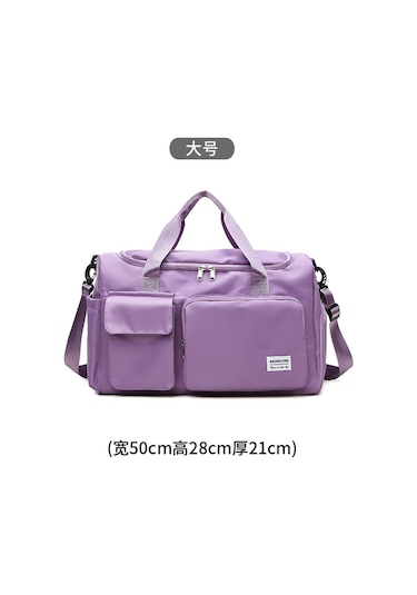 Kısa Yolculuk Erkekler Ve Kadınlar İçin Büyük Kapasiteli Islak Ve Kuru Spor Spor Çantası Açık Mor Büyük Mor