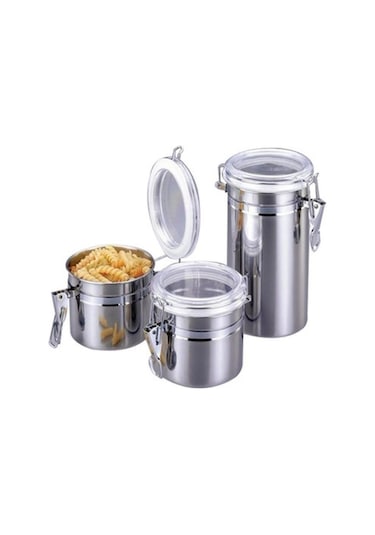 1 Adet Depolama Şişeleri Paslanmaz Çelik Mühürlü Teneke Kutu Kahve Unu Şeker Konteyner Tutucu Ev St 10x16 Cm