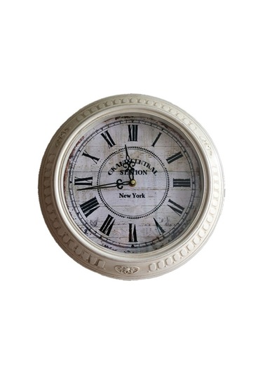 Goldenqian 14 Inç Vintage Beyaz Roma Rakamları Avrupa Duvar Saati Oturma Odası Dekoratif Antika Dilsiz Demir Çerçeve Kuvars Saat Tek Taraflı T8jaf3 Beyaz